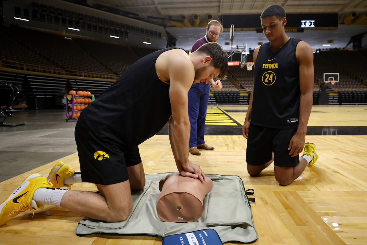 Iowa Men's Basketball CPR and AED Training