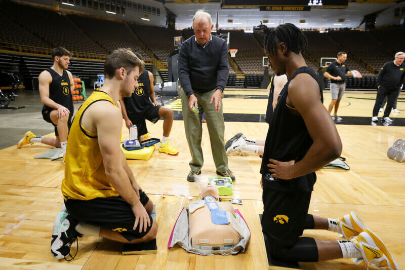 Iowa Men's Basketball Team Trained in CPR and AED Rotary Kerber